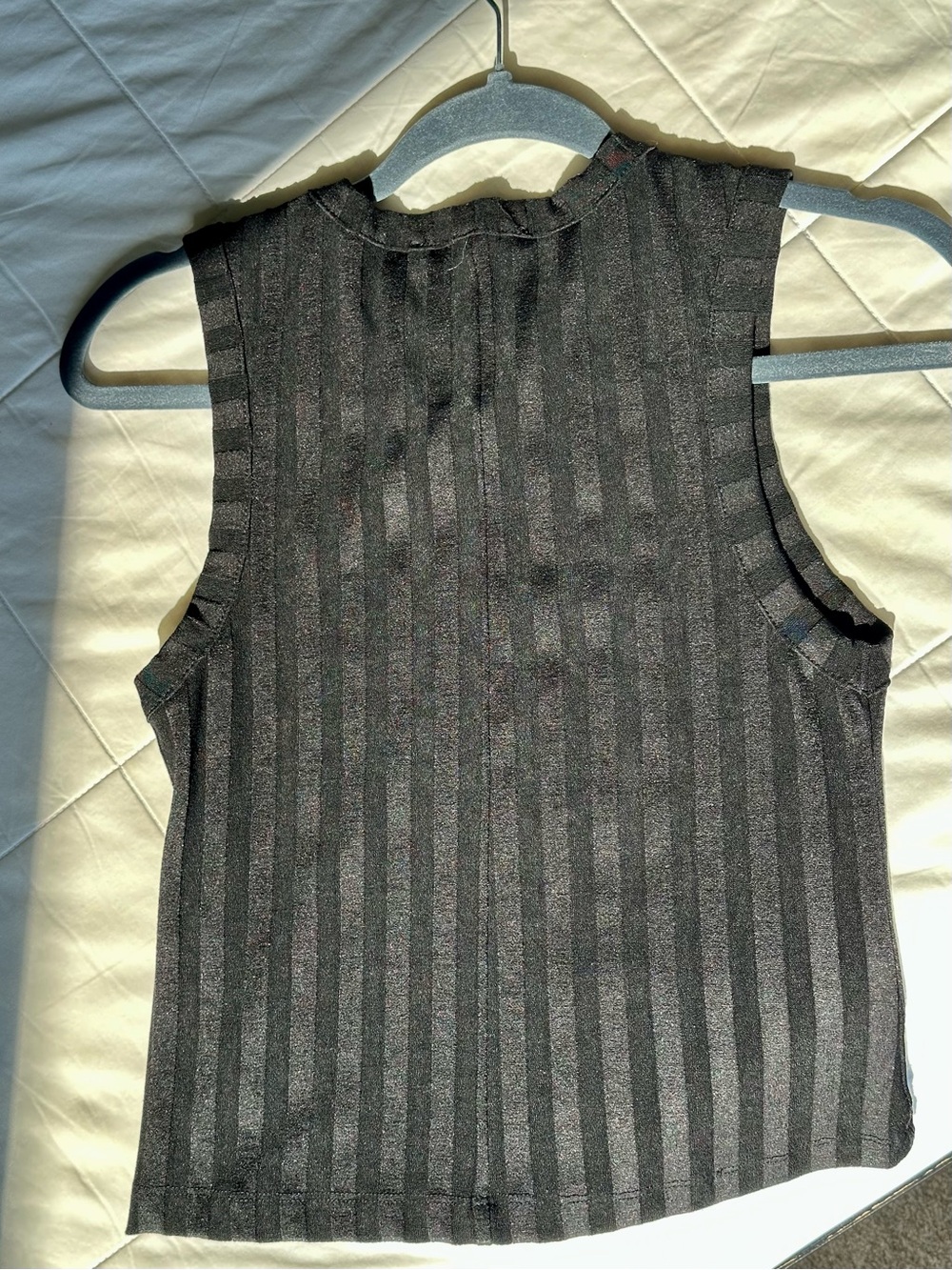 Zara Black Ribbed Tank Top - Picture 2 of 3